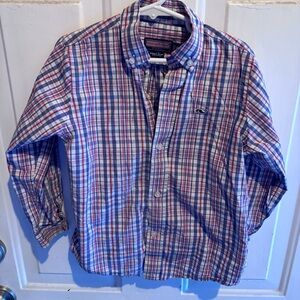 Vineyard Vines Blue and Pink Plaid Shirt
